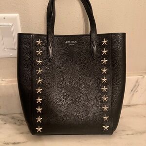 Jimmy Choo Black Tote with Silver Star Accents